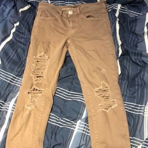 Tan Ripped American Eagle Women’s Pants